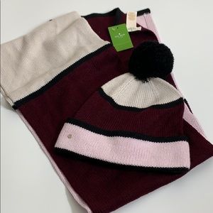Kate Spade Mondrian Scarf NWT & Pom Beanie